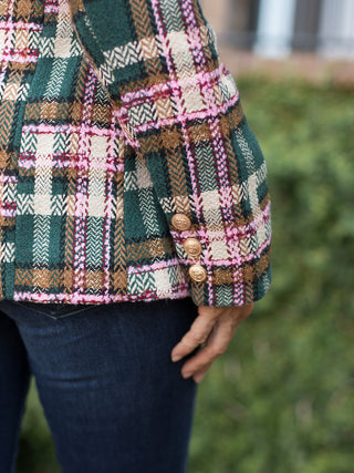 Starlet Holiday Plaid Blazer - Green Multi