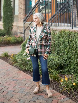 Starlet Holiday Plaid Blazer - Green Multi