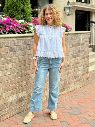 Eyelet Lace Meadow Top - White