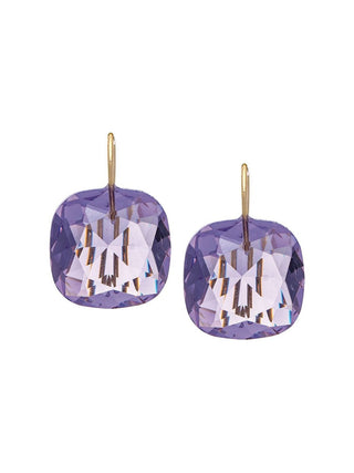 Faceted Gem Drop Earring - Purple