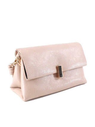 Faux Leather Crossbody Bag- Pink
