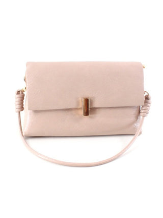 pink faux leather crossbody bag