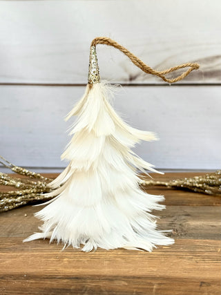Feather Tree Ornament - White