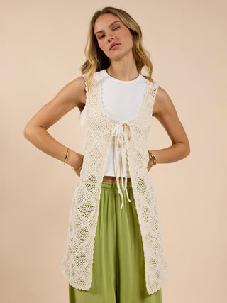 Fell for You Crochet Cardigan - White