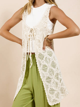 Fell for You Crochet Cardigan - White
