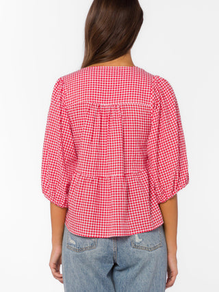 Ferlita Gingham Top - Cherry