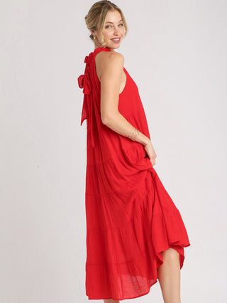 Fiery Vixen Maxi Dress  - Cherry Red