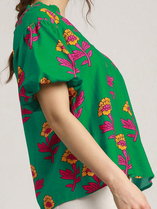 Flirt with Florals Top - Green Mix