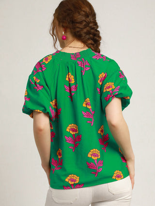 Flirt with Florals Top - Green Mix