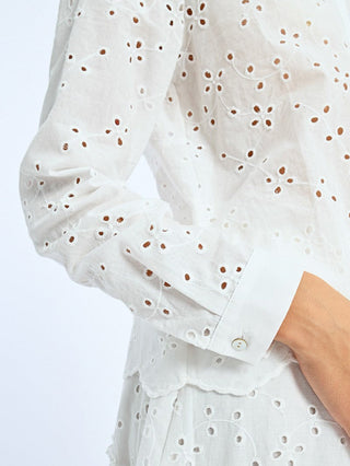 Molly Bracken Flirty Eyelet Blouse - White
