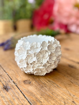 Floral Candle Holder - White