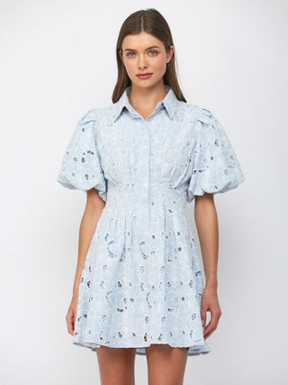 Soft Echo Mini Dress - Baby Blue