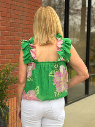 Lush Meadows Bubble Top - Green