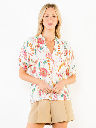 Rosewater Blooms Top - Cream