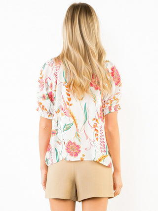 Rosewater Blooms Top - Cream