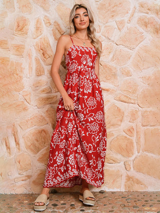 Love In Full Bloom Maxi Dress - Red
