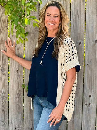 Flutter Open Knit Cardigan - Ivory