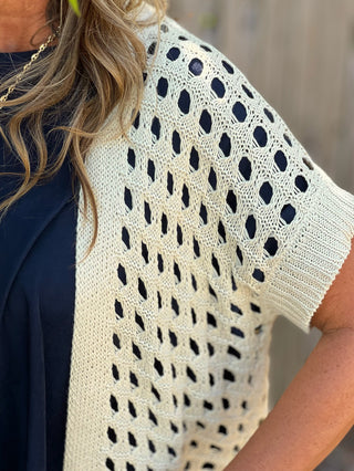 Flutter Open Knit Cardigan - Ivory