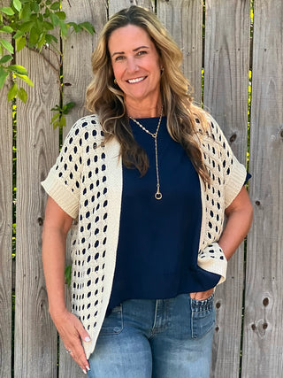 Flutter Open Knit Cardigan - Ivory