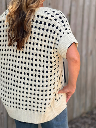 Flutter Open Knit Cardigan - Ivory