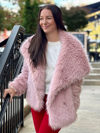 Cotton Candy Moment Fur Coat - Pink