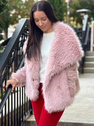 Cotton Candy Moment Fur Coat - Pink