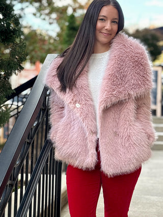 Cotton Candy Moment Fur Coat - Pink