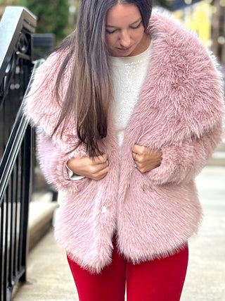 Cotton Candy Moment Fur Coat - Pink