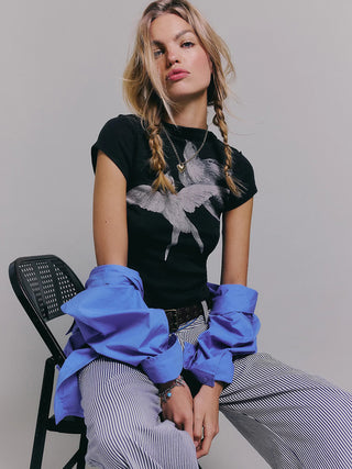 Free People Birds in Flight Tee - Black