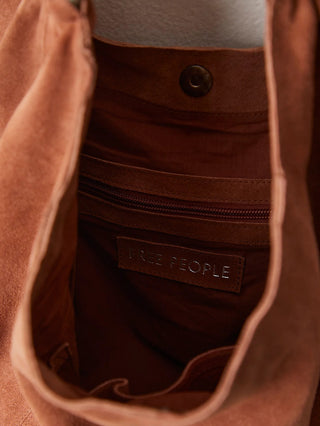 Free People Bobby Slouch Suede Tote - Saddle