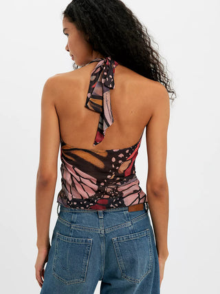 Free People Butterfly Effect Halter Top - Terra Cotta