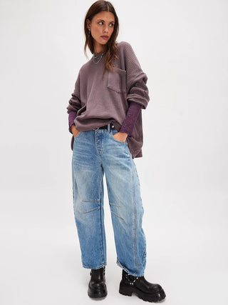 Free People Dawson Pocket Thermal Top - Chocolate Grape