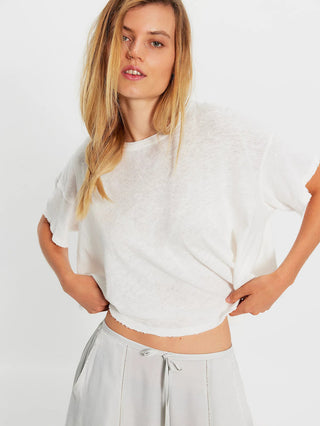 a lightweight relaxed free people white tee