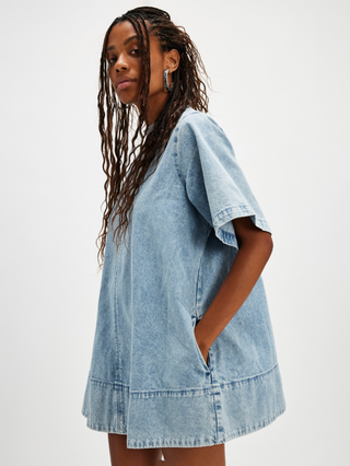 Free People Harlow Mini Dress - Ocean Blue