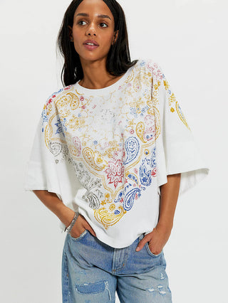 Free People Heirloom Printed Tee - Ivory Combo