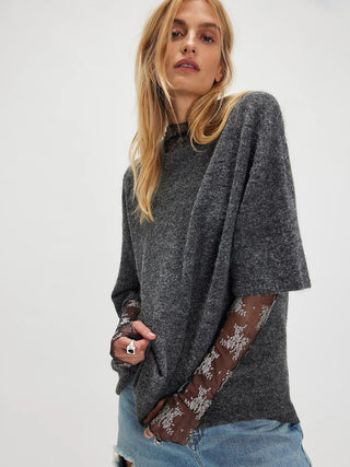 Free People Margot Sweater Tee - Charcoal Heather