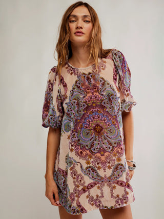 Free People Maye Velvet Tunic - Tea Multi