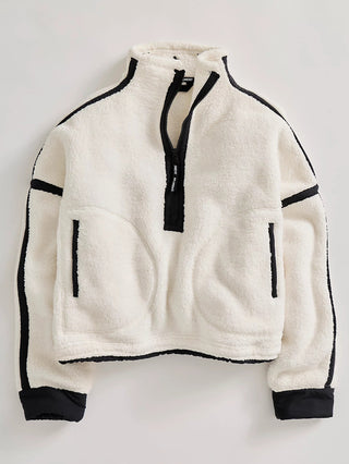 Free People Mountain High Half Zip Pullover - White Combo