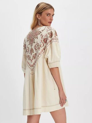 Free People Orson Mini Dress - Ivory Combo