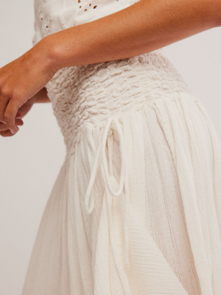 Free People Prairie Convertible Skirt Dress - Whisper White