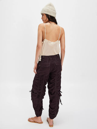 Free People Scorpio Shirred Pant - Black Coffee