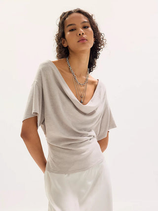 Free People Waterfall Cowl Top - Chateau Grey