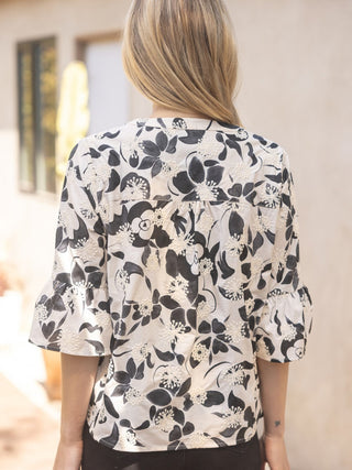 Fringe in Bloom Blouse - Black