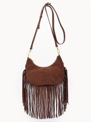 Fringe Suede Crossbody Bag