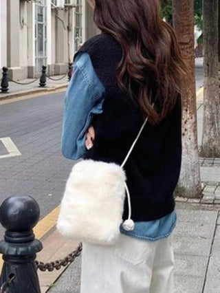 Mou Petite Fur Purse - White