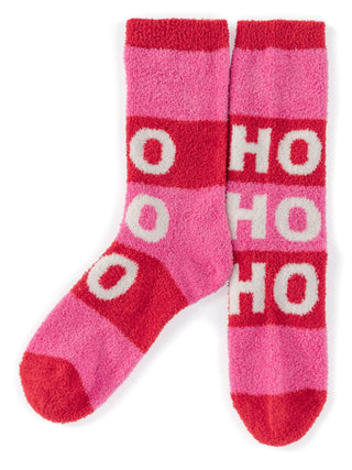 Fuzzy Wuzzy Holiday Socks - Ho Ho Ho