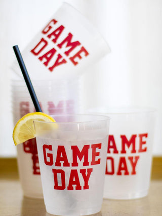Game Day Party Cups - Frosted Red