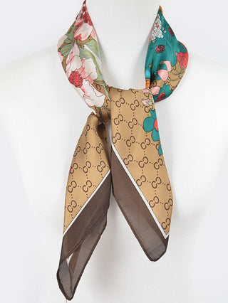 Garden Party Bandana Scarf - Brown