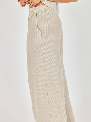 Garden Sun Striped Pant - Taupe