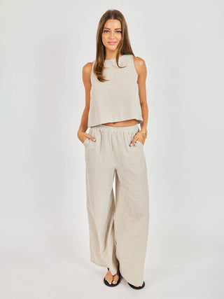 Garden Sun Striped Pant - Taupe